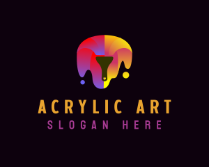 Acrylic - Paintbrush Dripping Paint logo design