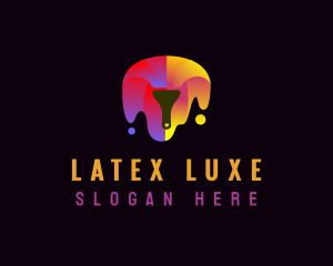 Latex - Paintbrush Dripping Paint logo design