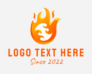 Heating - Propane Gas Fire Energy logo design