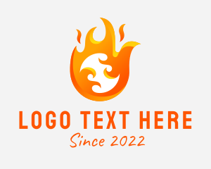 Wood Fire - Propane Gas Fire Energy logo design