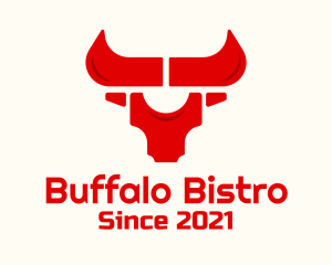 Geometric Buffalo Head logo design