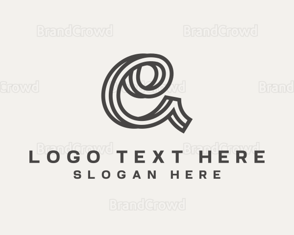 Premium Stripe Cursive Logo