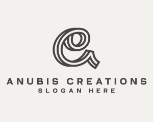 Premium Stripe Cursive logo design