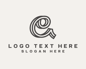 Monochrome - Premium Stripe Cursive logo design