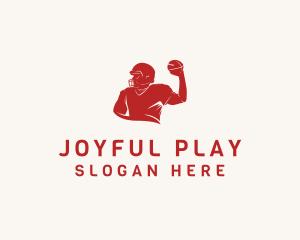 Playing - American Football Player logo design