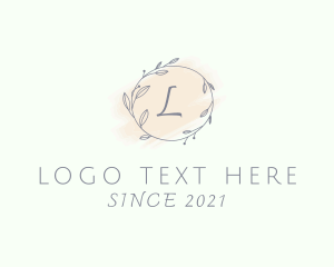 Badge - Leaf Wreath Spa logo design
