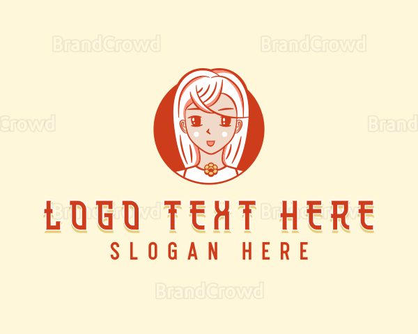 Japanese Anime Woman Logo