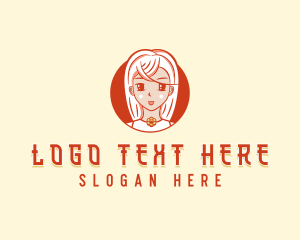 Japanese Anime Woman logo design