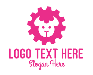 Farm - Industrial Pink Sheep logo design