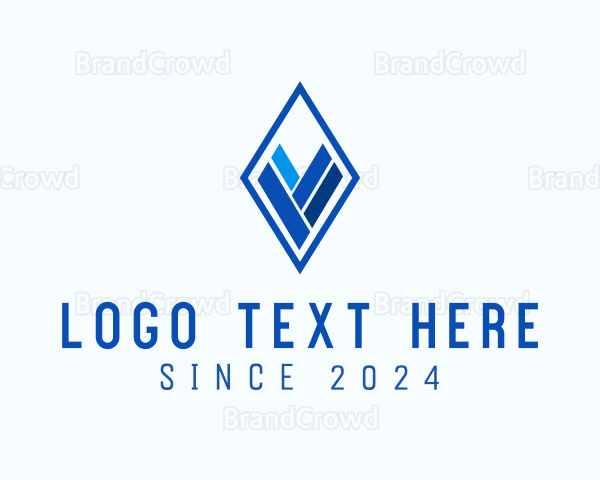 Geometric Diamond Letter V Logo