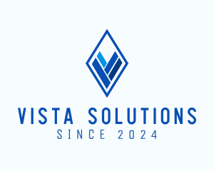 Geometric Diamond Letter V logo design