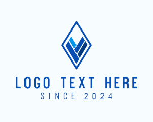 Diamond - Geometric Diamond Letter V logo design