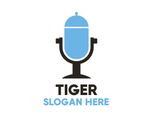 Podcast - Food Radio Microphone logo design