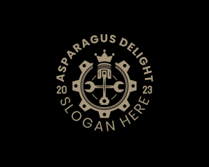 Royal Cog Piston logo design