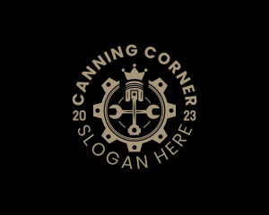 Royal Cog Piston logo design