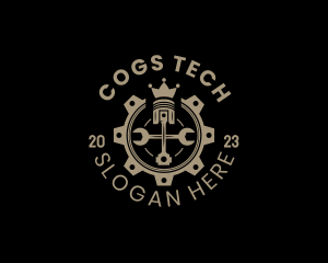 Royal Cog Piston logo design