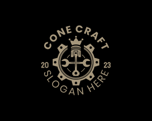 Royal Cog Piston logo design