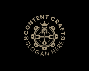 Royal Cog Piston logo design