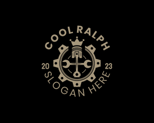 Royal Cog Piston logo design