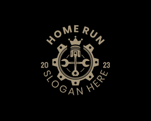 Royal Cog Piston logo design