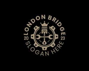 Royal Cog Piston logo design