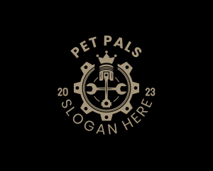 Royal Cog Piston logo design