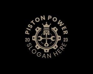 Piston - Royal Cog Piston logo design