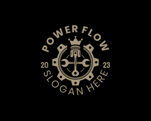 Royal Cog Piston logo design