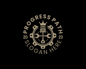 Royal Cog Piston logo design