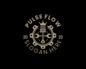 Royal Cog Piston logo design