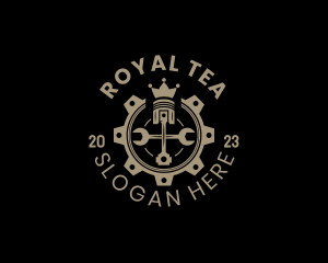 Royal Cog Piston logo design