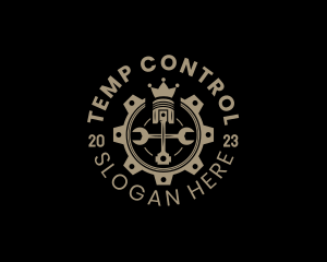 Royal Cog Piston logo design