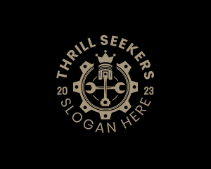 Royal Cog Piston logo design