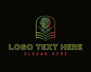 Airsoft - Soldier Gun Shooting logo design