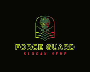 Enforcer - Soldier Gun Shooting logo design