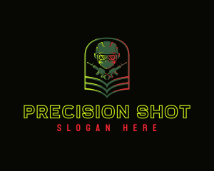 Soldier Gun Shooting logo design