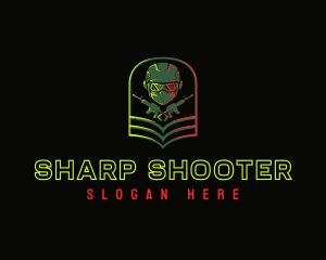 Rifle - Soldier Gun Shooting logo design