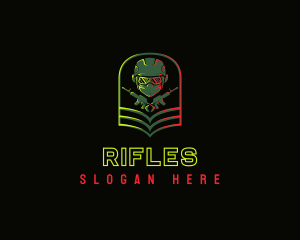 Soldier Gun Shooting logo design