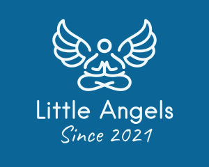 Minimalistic Meditating Angel logo design