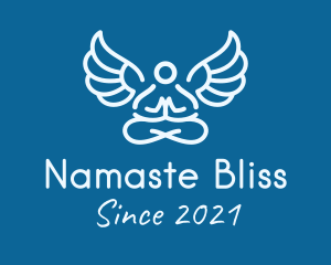 Namaste - Minimalistic Meditating Angel logo design