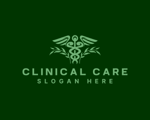 Medical Plant Caduceus logo design