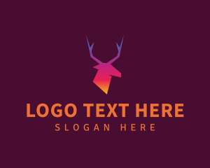 Horn - Deer Elk Gradient logo design