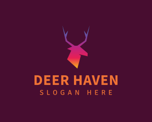 Deer Elk Gradient logo design