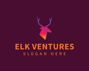 Elk - Deer Elk Gradient logo design