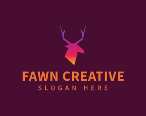 Fawn - Deer Elk Gradient logo design