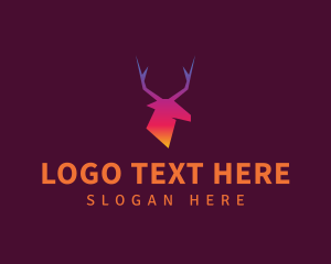 Hunting - Deer Elk Gradient logo design