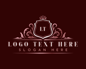 High End - Elegant Floral Shield logo design