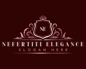 Elegant Floral Shield logo design