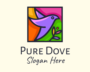 Bird Stained Glass logo design