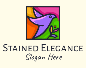 Bird Stained Glass logo design